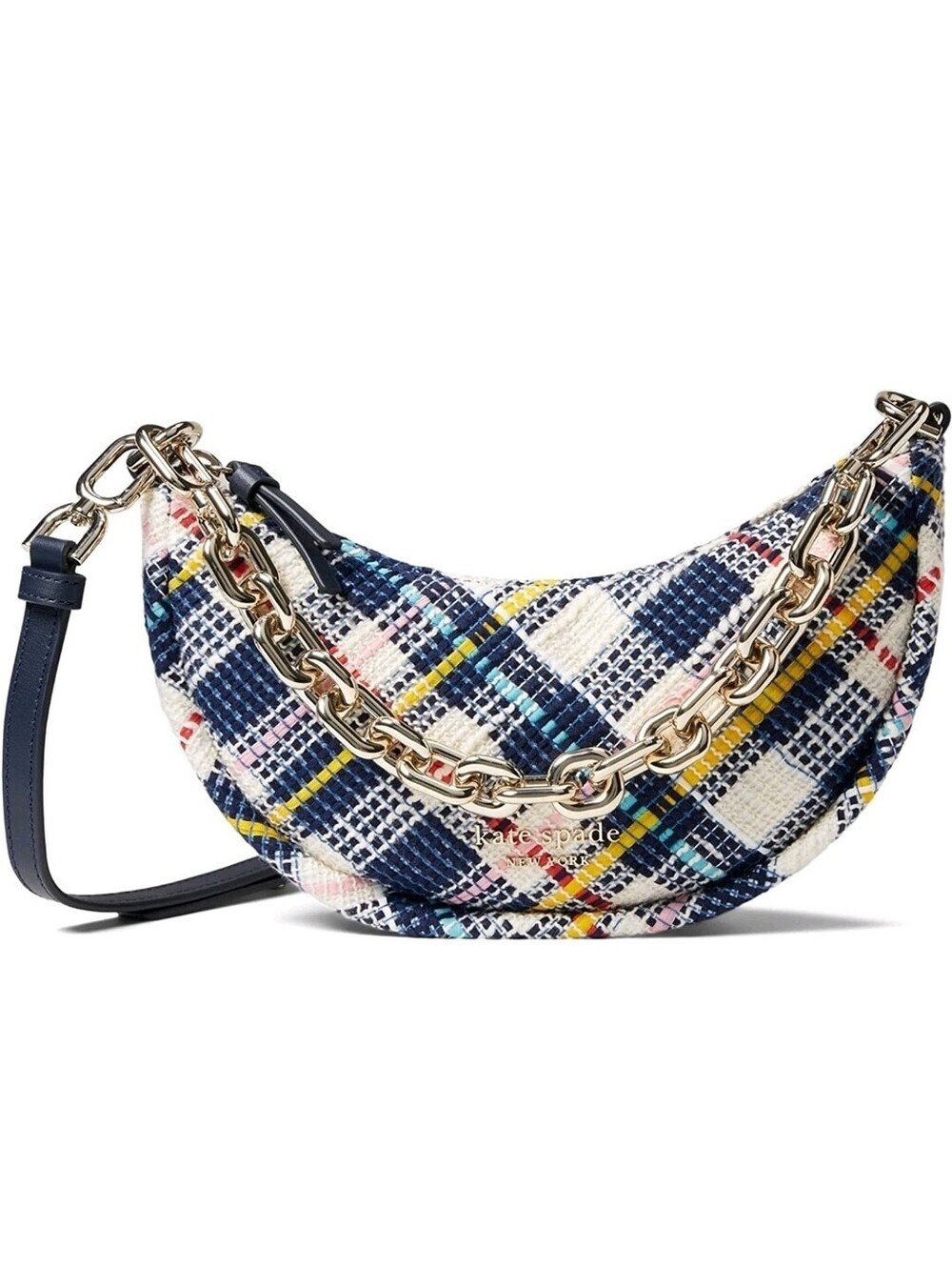 Kate Spade New York Smile Tweed Fabric Small Crossbody Parchment Multi NWOT - Picture 1 of 9
